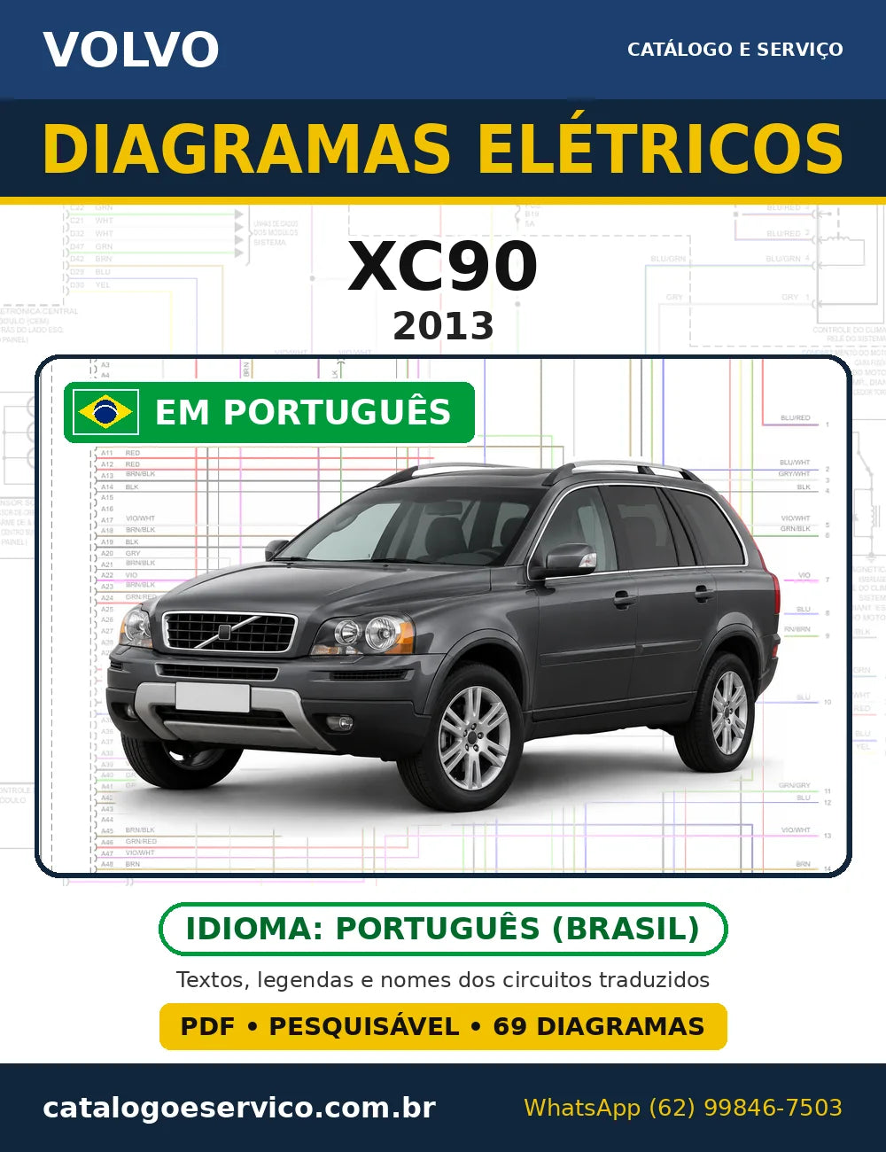 Capa do esquema elétrico Volvo XC90 2013 em PDF