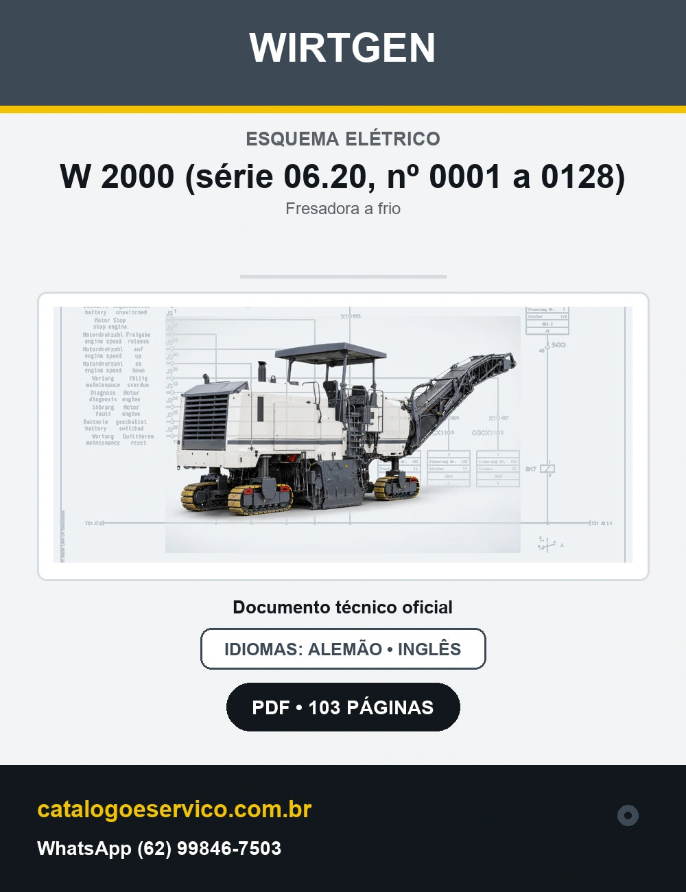 Esquema Elétrico Wirtgen W 2000 (série 06.20, nº 0001 a 0128) — capa