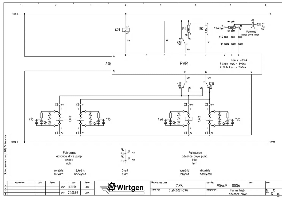 Esquema Elétrico Wirtgen WR 2500 (série 01.WR) — amostra 2 de página interna do documento