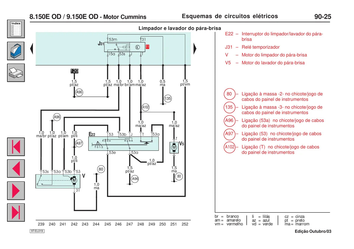 Cummins Esquemas de Circuitos Elétricos Modelo 8.150E Od 9.150E Od Motor — motor, figura técnica 4