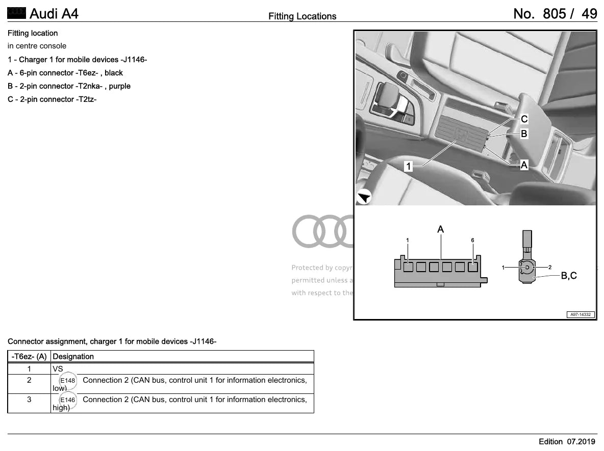 Esquemas Elétricos Audi A4 B9 8W desde 2015 — página interna 4