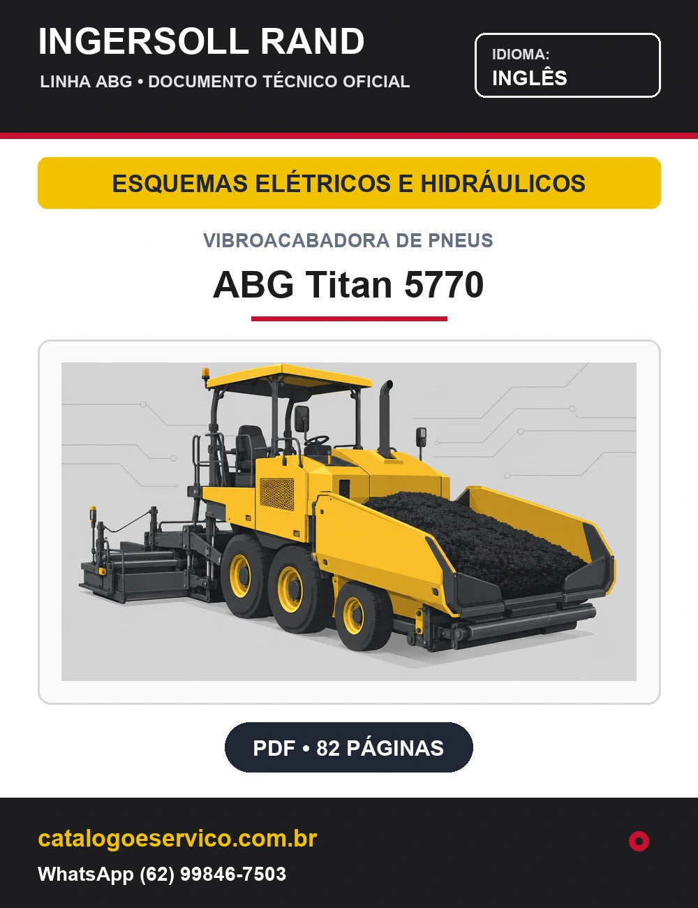 Capa Esquemas Elétricos e Hidráulicos Vibroacabadora de Pneus ABG Titan 5770 Ingersoll Rand / Volvo (Inglês)