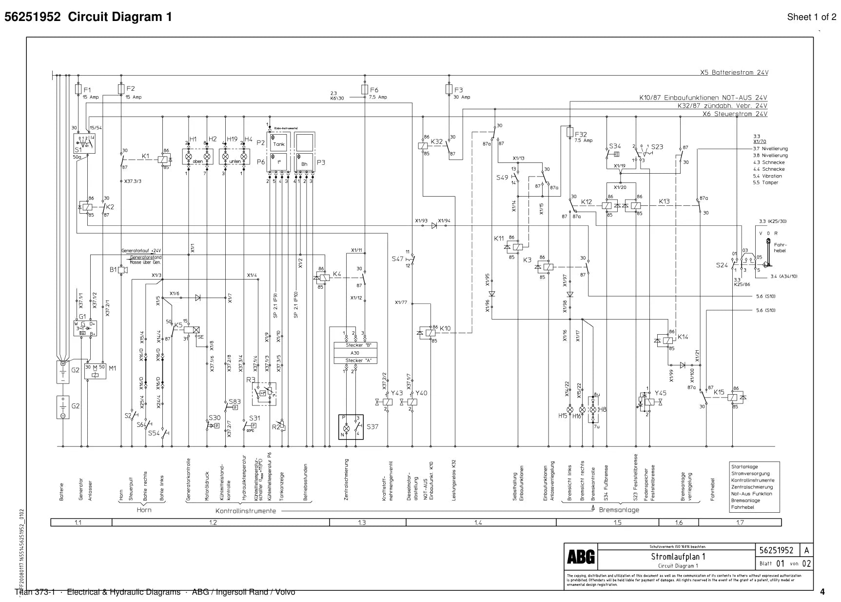 ABG Titan 373-1 Ingersoll Rand — diagrama 1