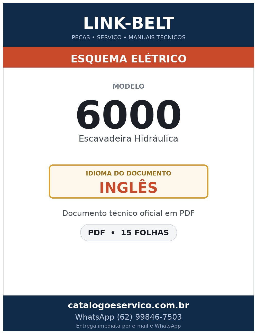 Esquema Elétrico Link-Belt 6000 Escavadeira Hidráulica