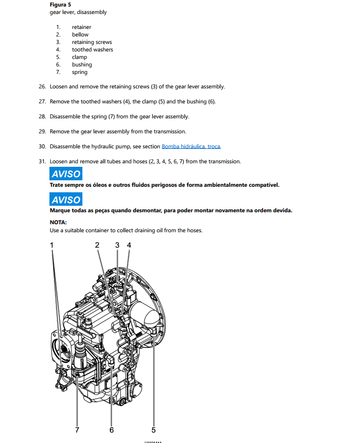 manual técnico Volvo BL70B retroescavadeira - página interna sobre cilindros hidráulicos