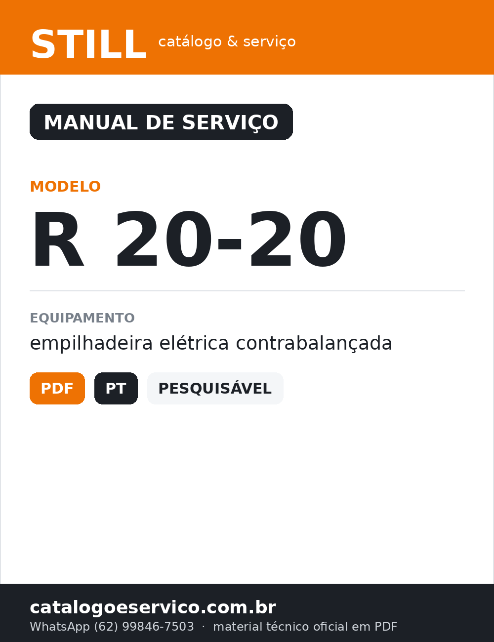 Manual de Serviço STILL R 20-20 — capa