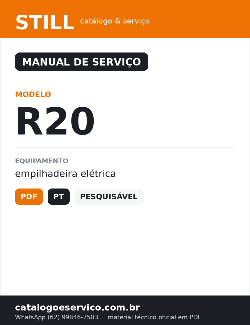 Manual de Serviço STILL R20 — capa