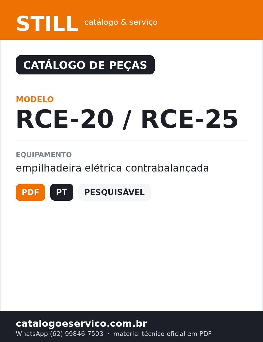 Catálogo de Peças STILL RCE-20 / RCE-25 — capa