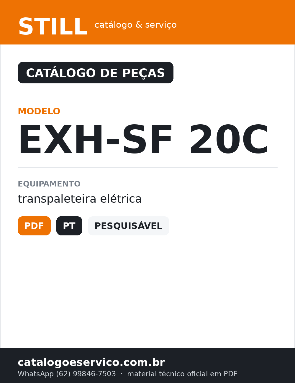 Catálogo de Peças STILL EXH-SF 20C — capa