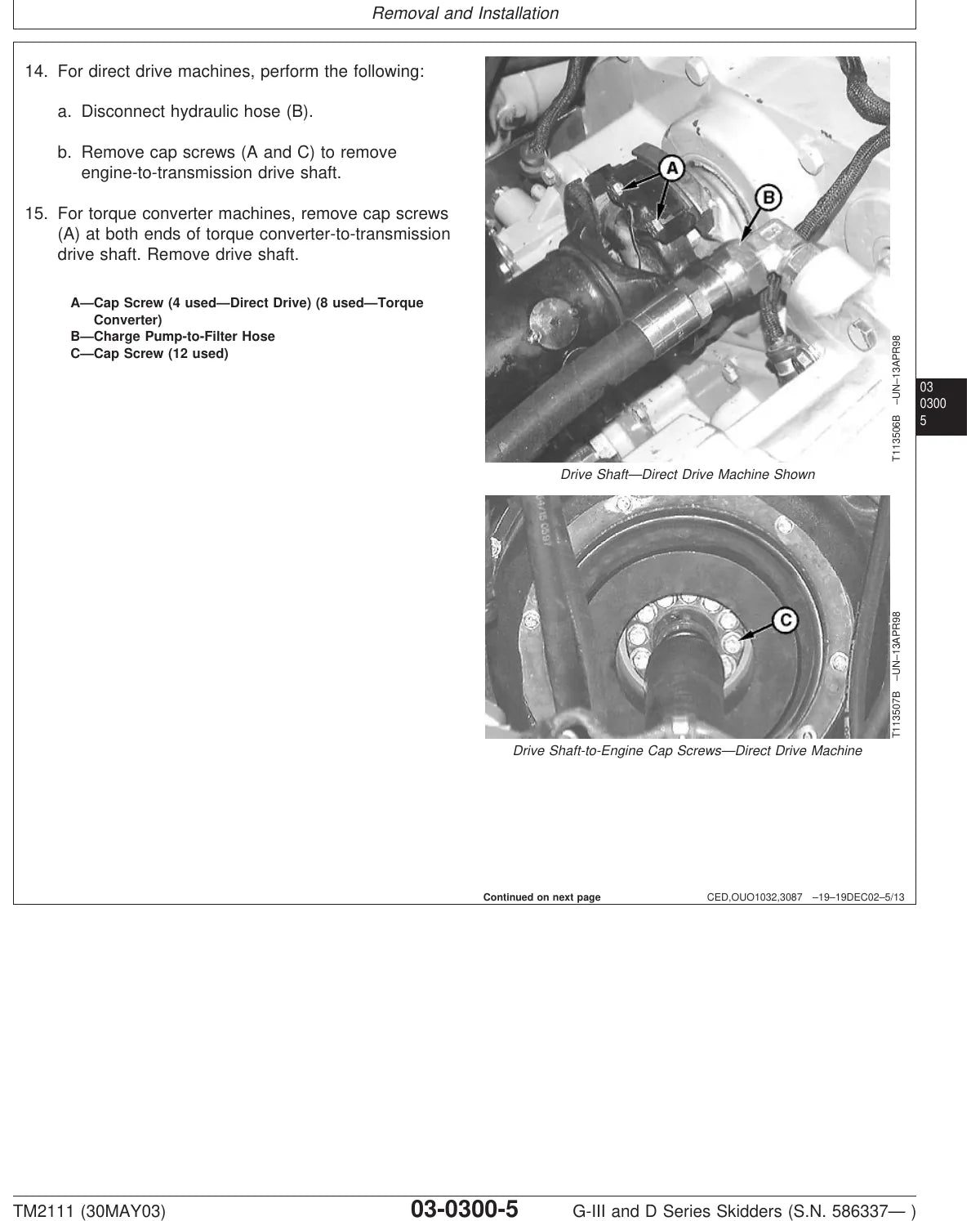 Manual de Serviço John Deere G-III AND D SERIES SKIDDERS — diagrama técnico (página interna do PDF)