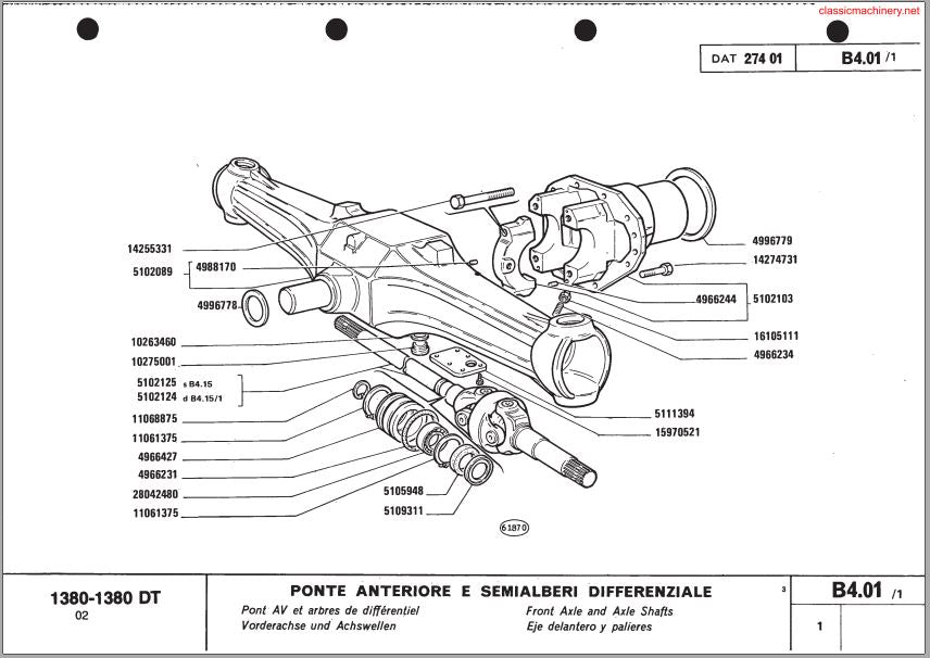 Manual de Serviço Fiat Trattori Series 1380-1380 DT