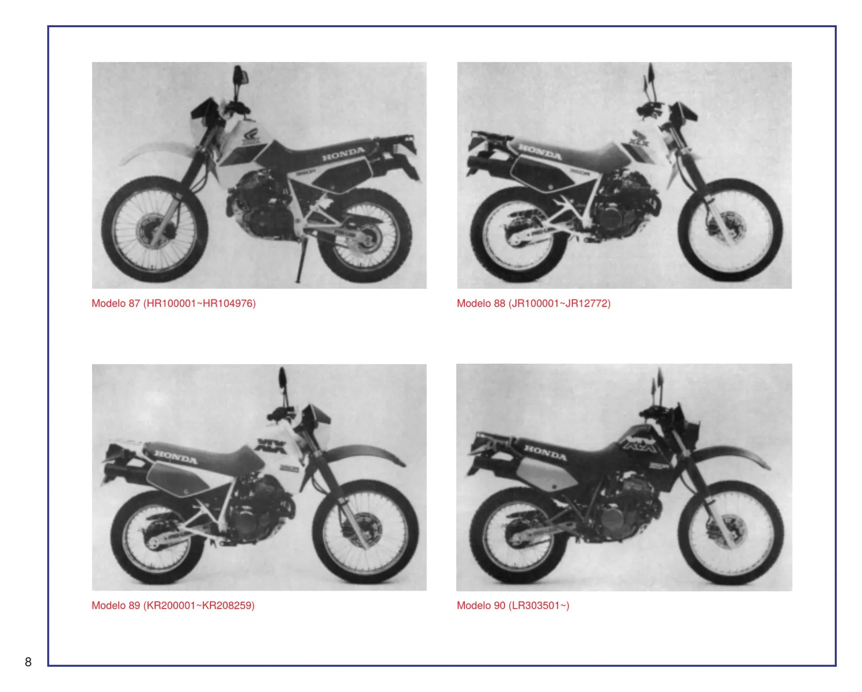 Honda Xlx 350r Catálogo De Peças — vista explodida (detalhe)