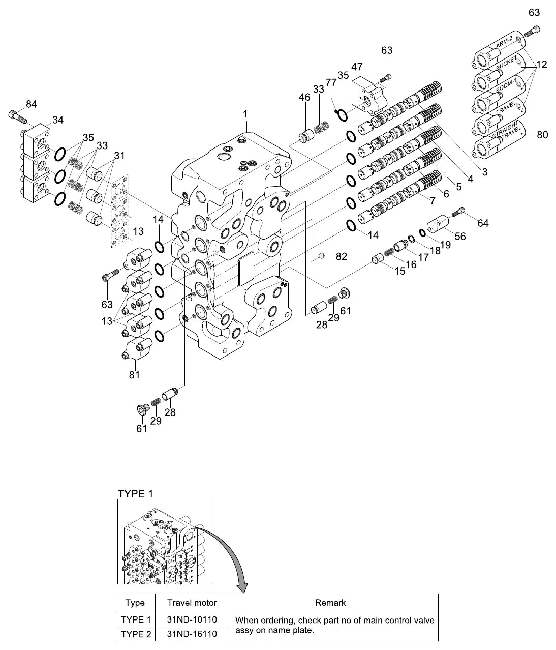 Catálogo de Peças Hyundai R800LC-7A — vista explodida de peças (página interna do PDF)