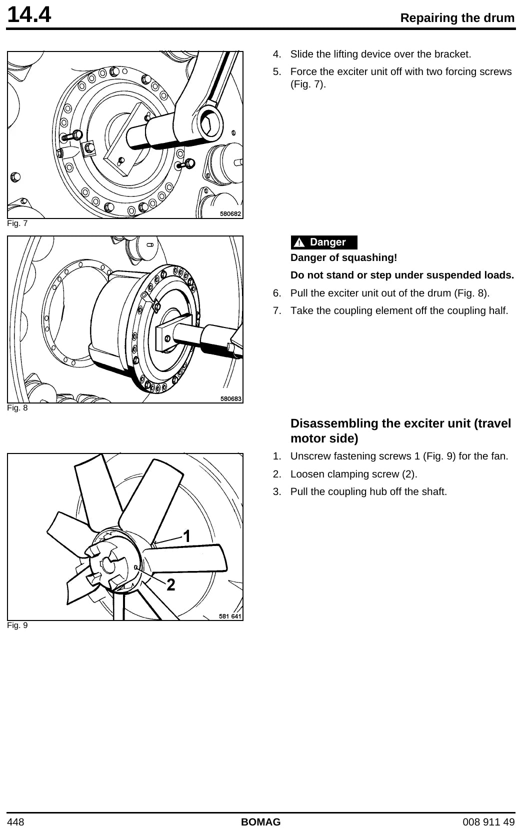 Instruções De Reparos BOMAG - BW211 D-4 \ BW213 D-4 - Roller — vista explodida