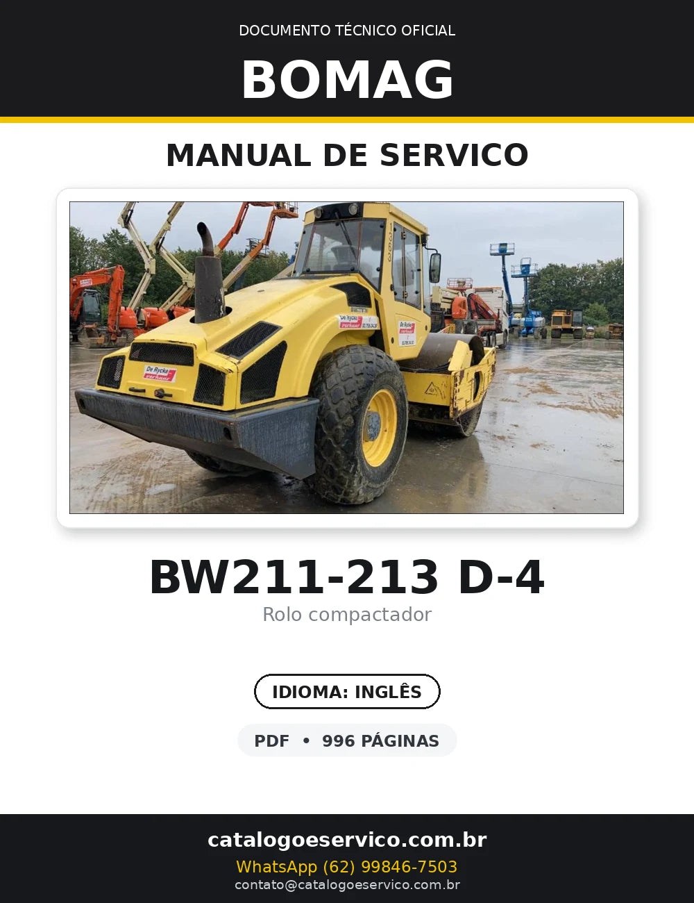 Instruções De Reparos BOMAG - BW211 D-4 \ BW213 D-4 - Roller — capa