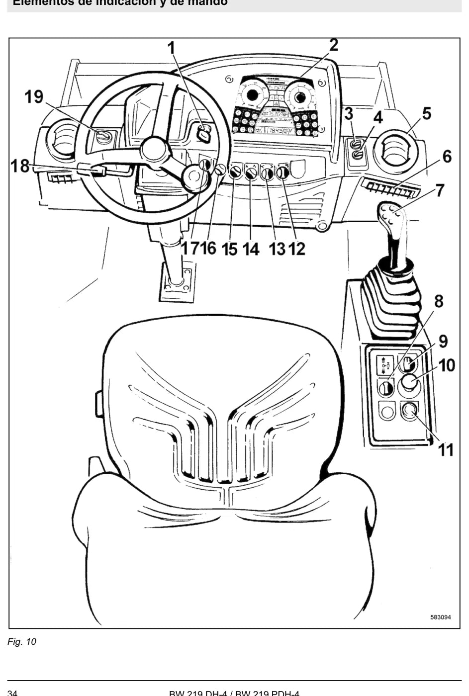 Esquema e figura de componente — BOMAG BW 219 DH-4 e PDH-4