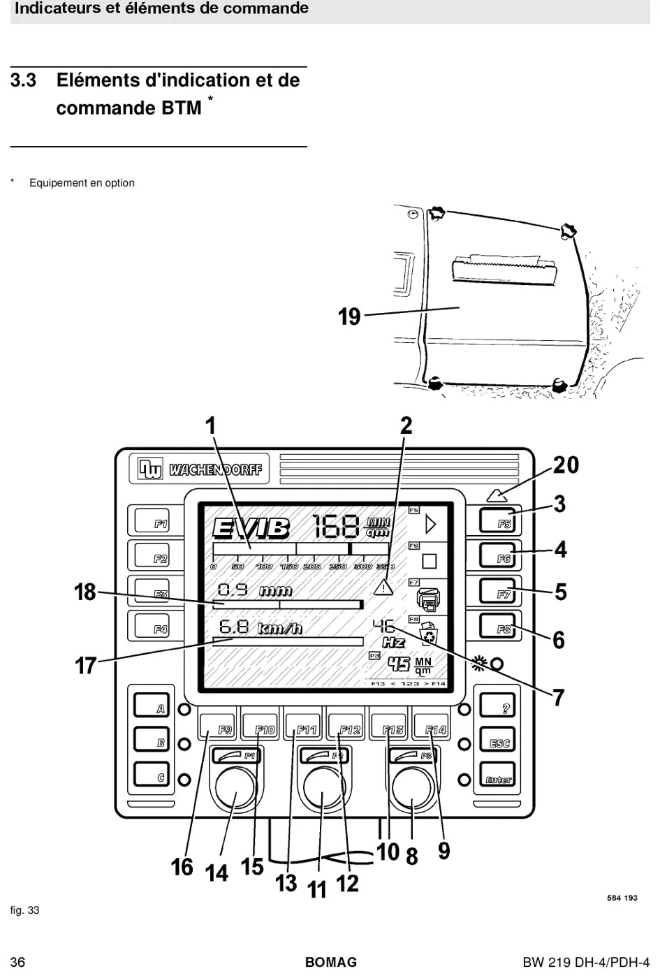 Página ilustrada do Instruções de Serviço e Manutenção BOMAG BW 219 DH-4 e PDH-4