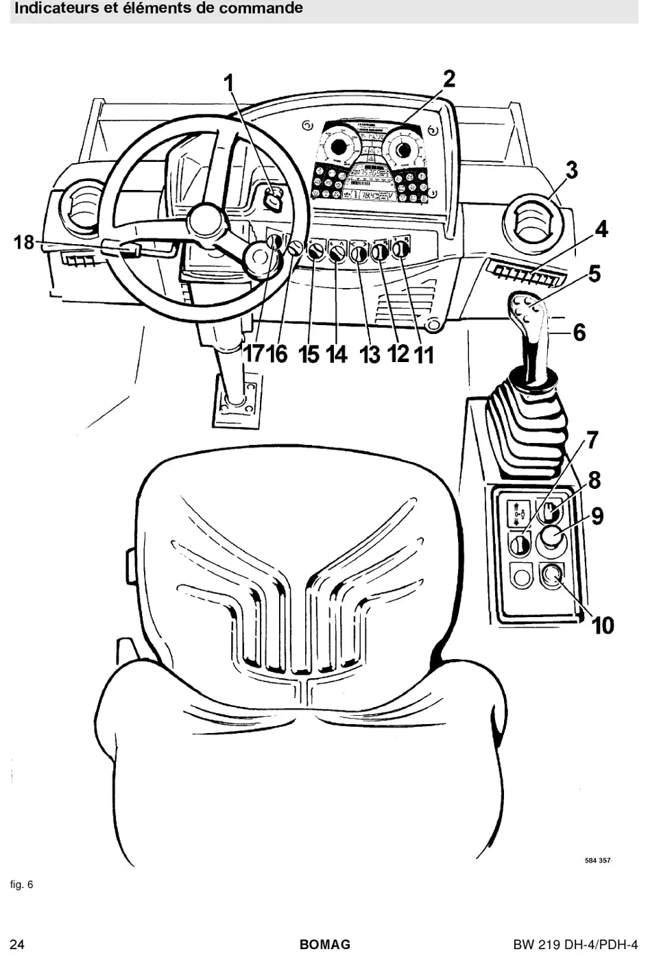 Esquema e figura de componente — BOMAG BW 219 DH-4 e PDH-4