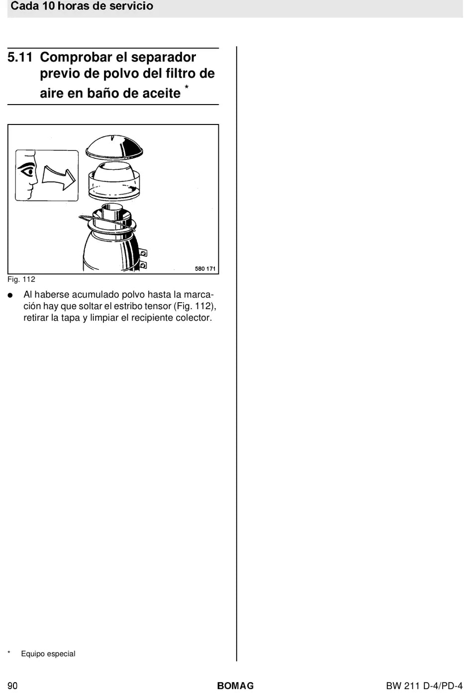 Procedimento ilustrado passo a passo — BOMAG BW 211 D-4 e PD-4
