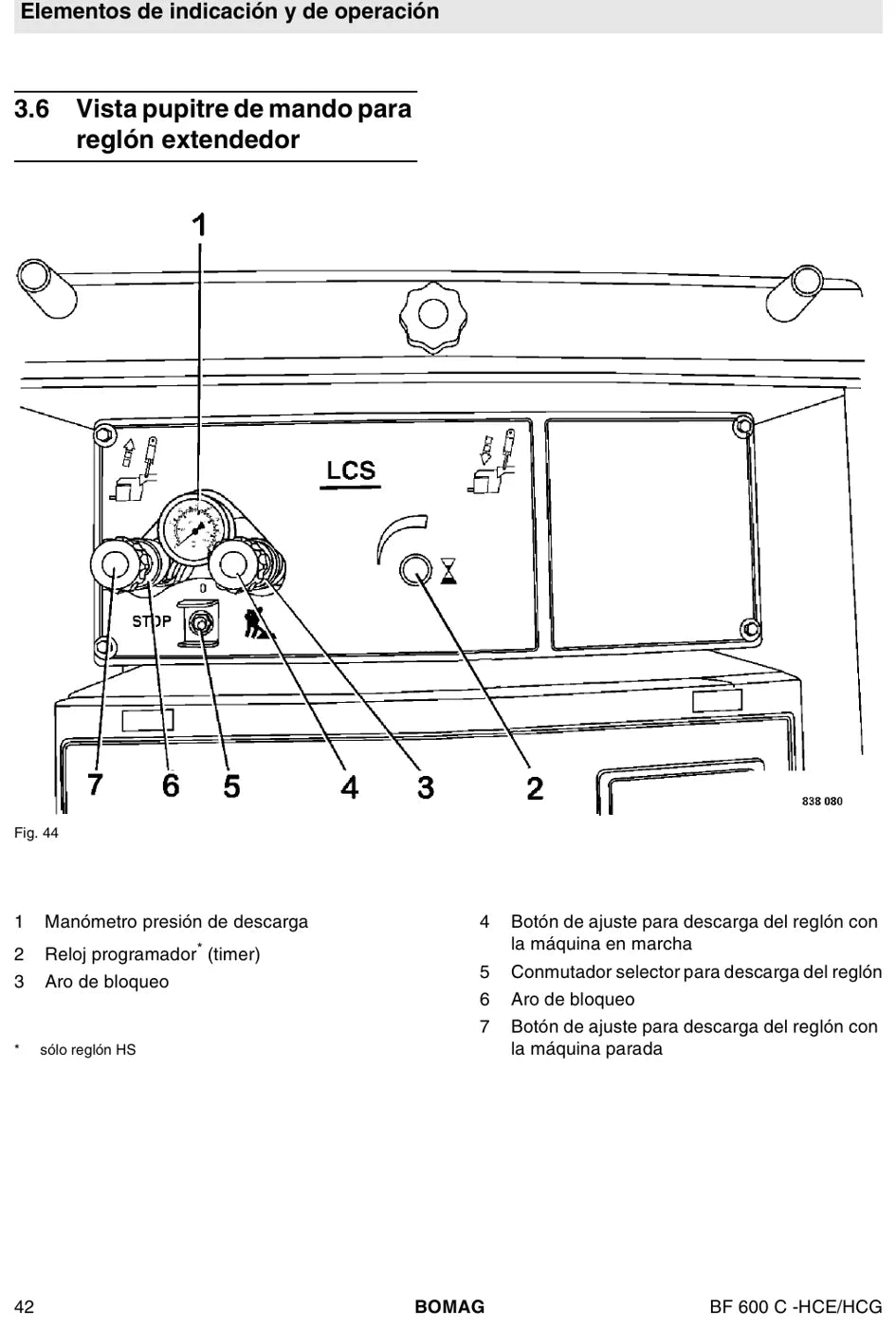 Esquema e figura de componente — BOMAG BF 600 C - HCE/HCG