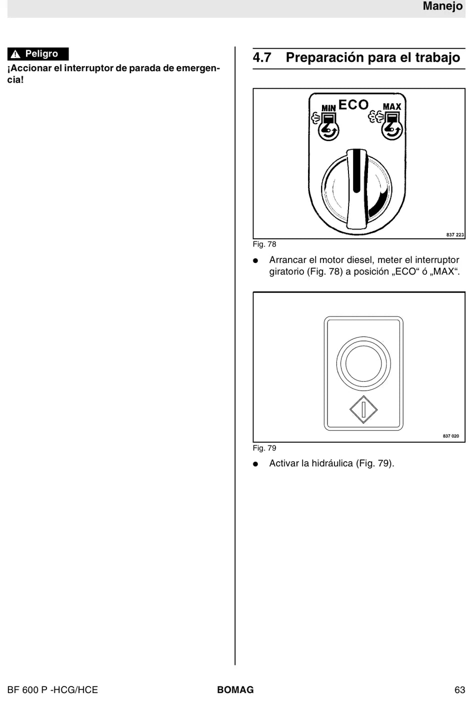 Esquema e figura de componente — BOMAG BF 600 P - HCE/HCG