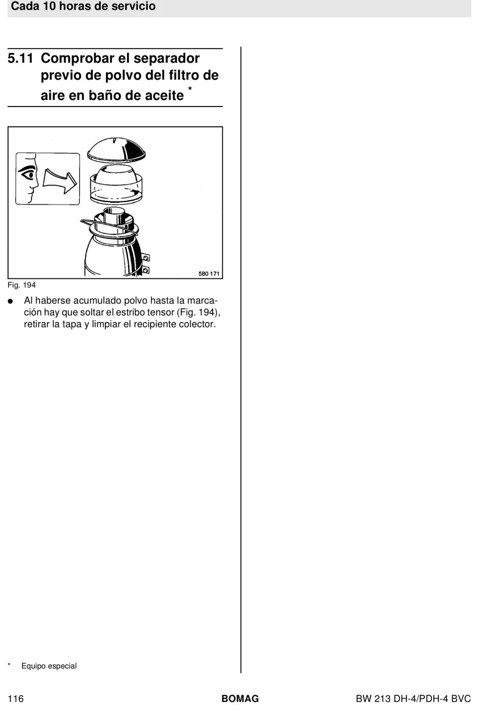 Procedimento ilustrado passo a passo — BOMAG BW 213 DH-4 BVC