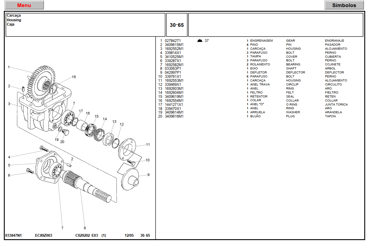 Catálogo Peças MF292 Trator Massey Ferguson 292 Completo PDF