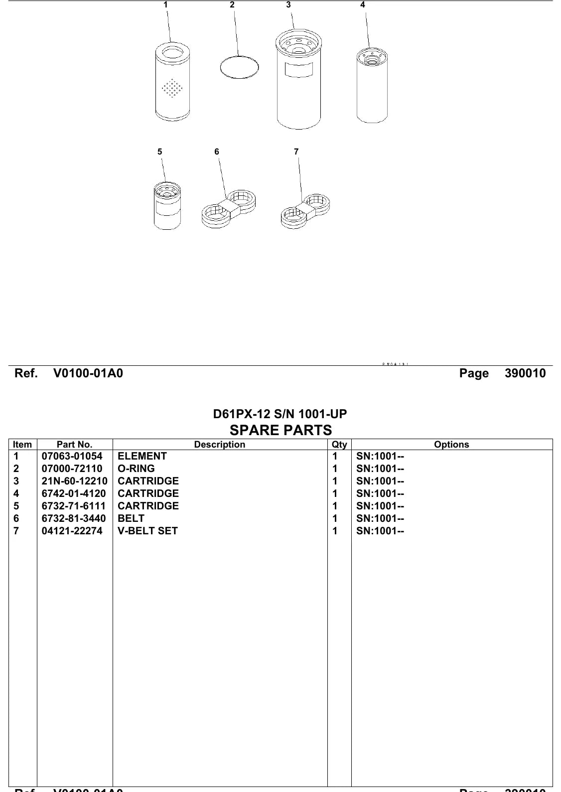 Catálogo de Peças Komatsu D65PX-12 — vista técnica detalhada (página interna do PDF)