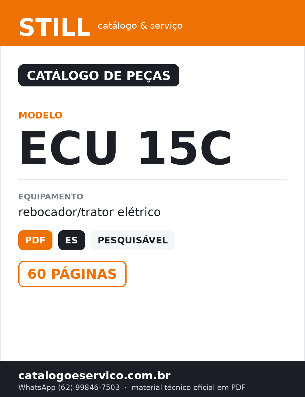 Catálogo de Peças STILL ECU 15C — Rebocador/trator elétrico — capa