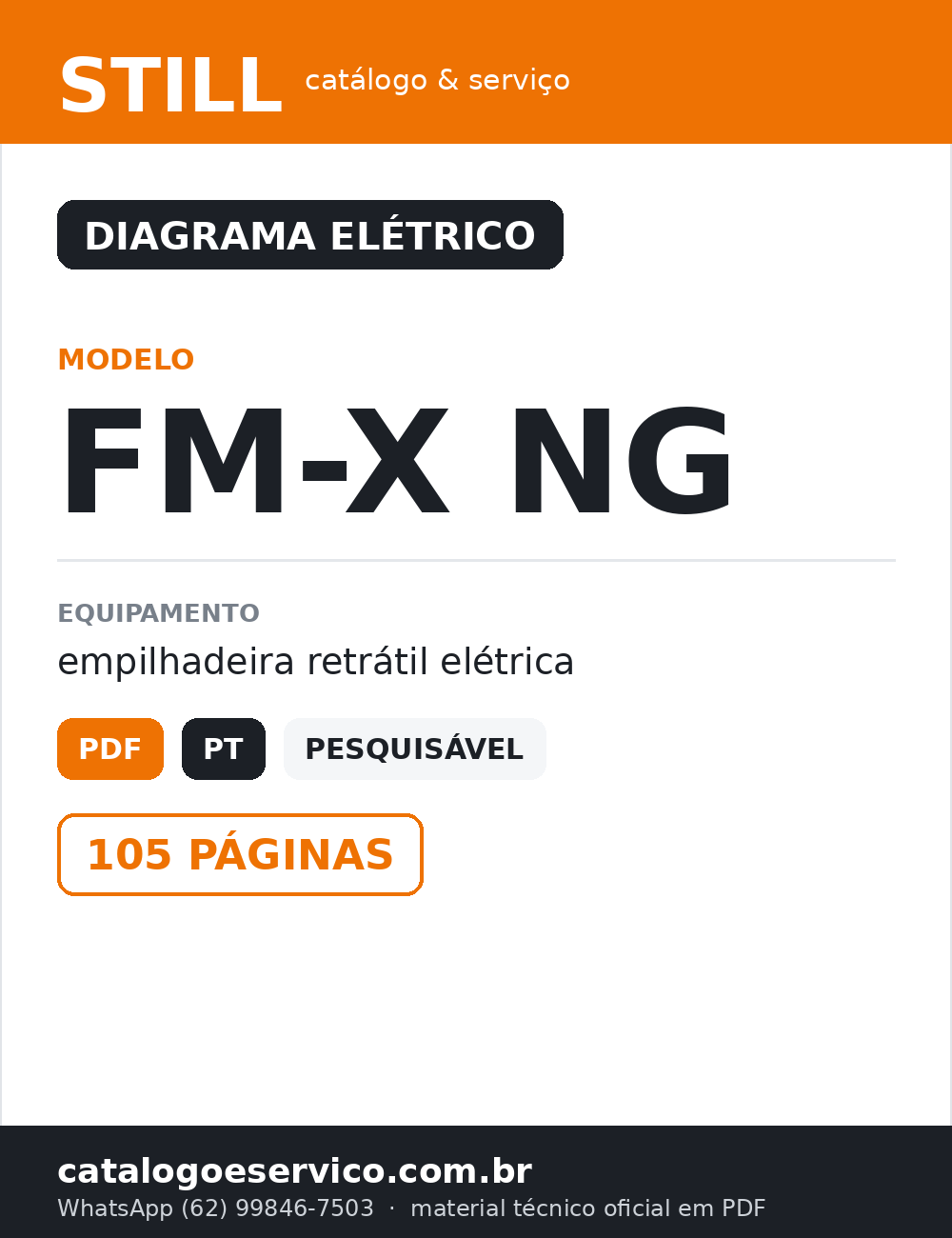Diagrama Elétrico STILL FM-X NG — Empilhadeira retrátil elétrica — capa