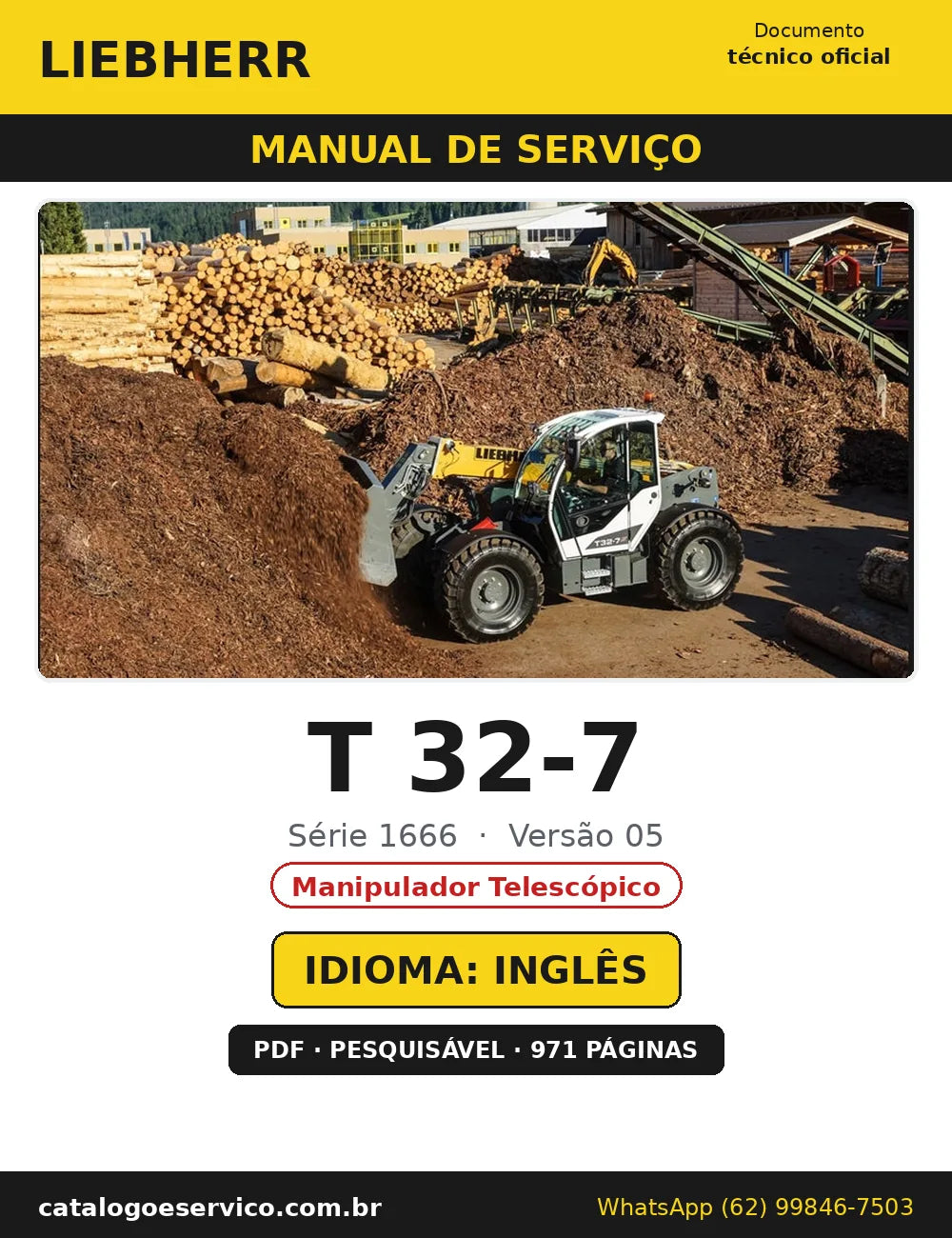 Capa do Manual de Serviço Liebherr T 32-7 1666 05 — Manipulador Telescópico