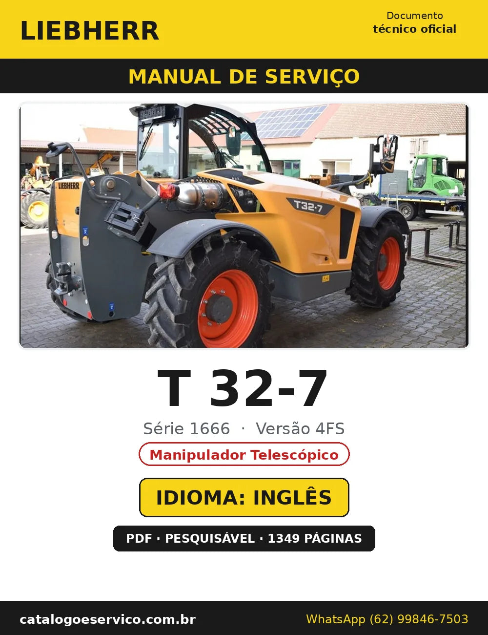 Capa do Manual de Serviço Liebherr T 32-7 1666 4FS — Manipulador Telescópico