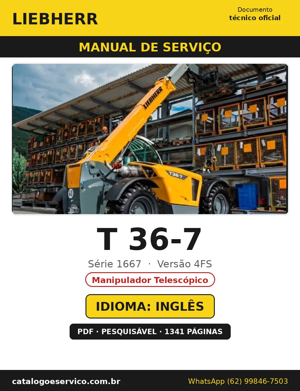Capa do Manual de Serviço Liebherr T 36-7 1667 4FS — Manipulador Telescópico