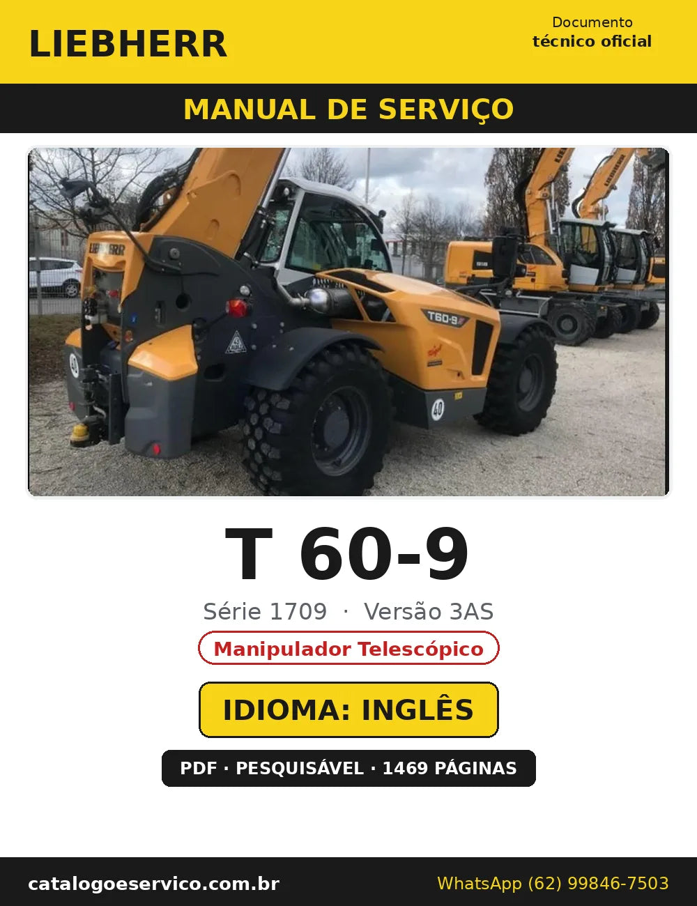 Capa do Manual de Serviço Liebherr T 60-9 1709 3AS — Manipulador Telescópico