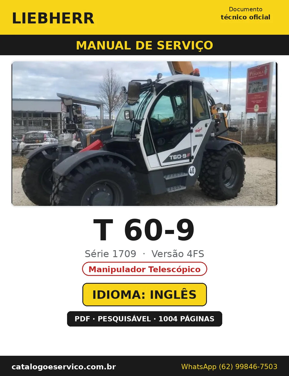 Capa do Manual de Serviço Liebherr T 60-9 1709 4FS — Manipulador Telescópico