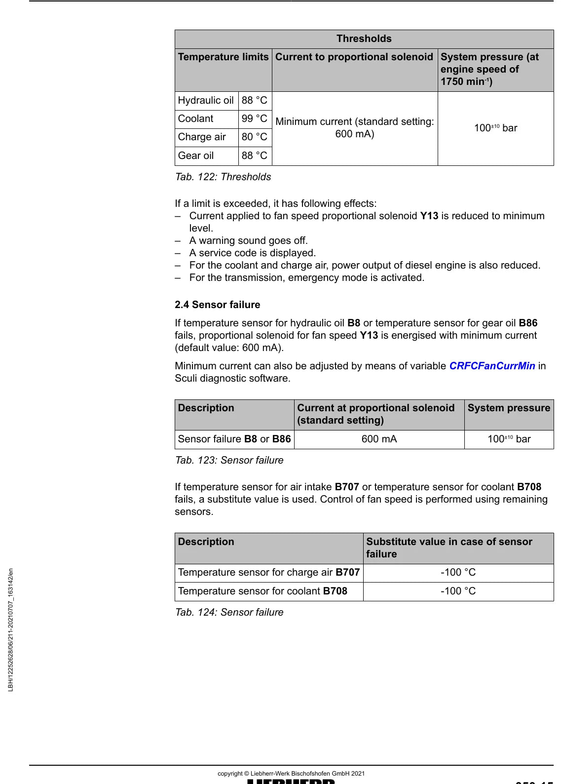 Manual de Serviço Liebherr L586-1761 — procedimento de serviço (página interna do PDF)