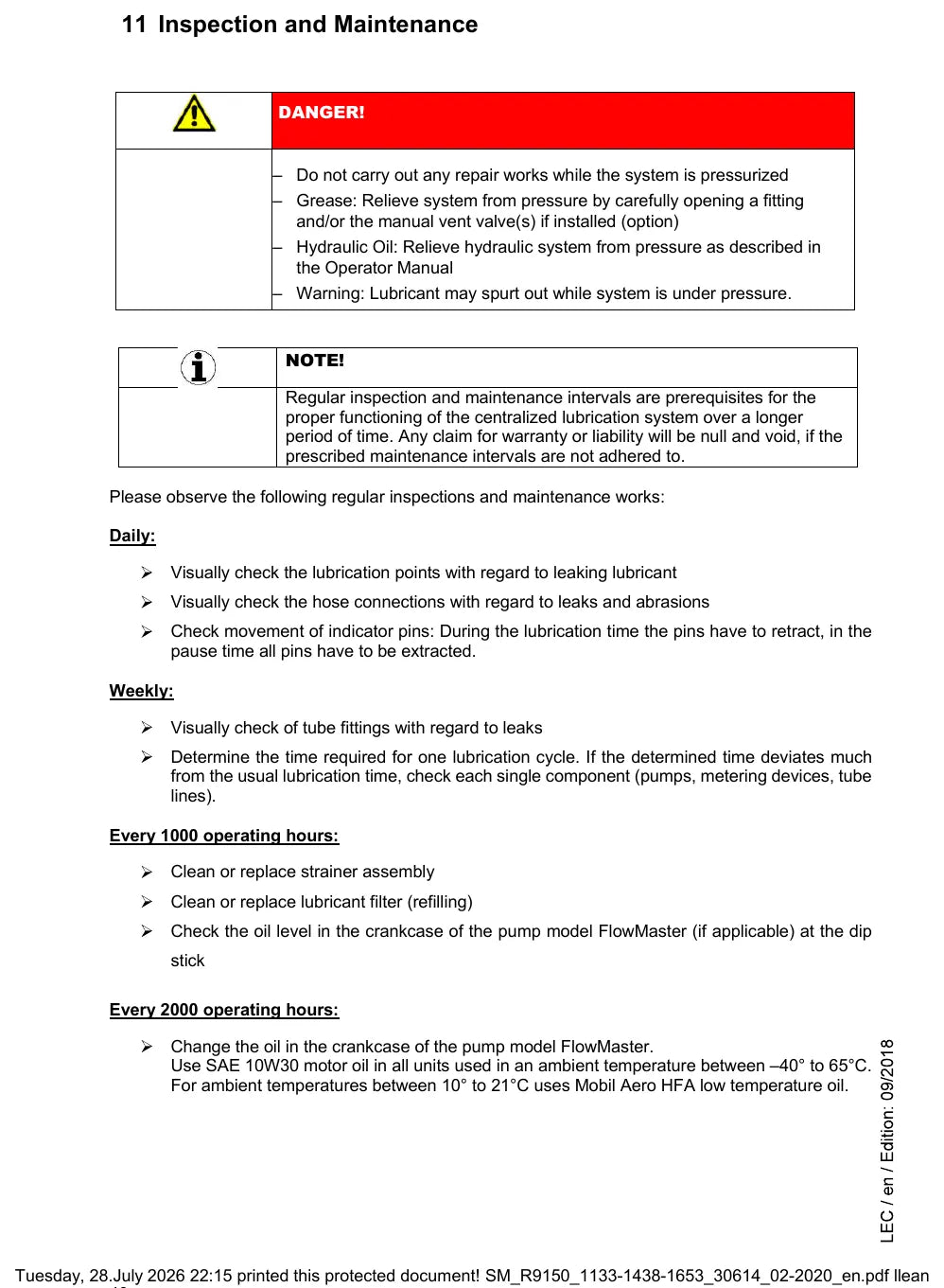 Manual de Serviço Liebherr R9150 / R9150B — procedimento de serviço (página interna do PDF)