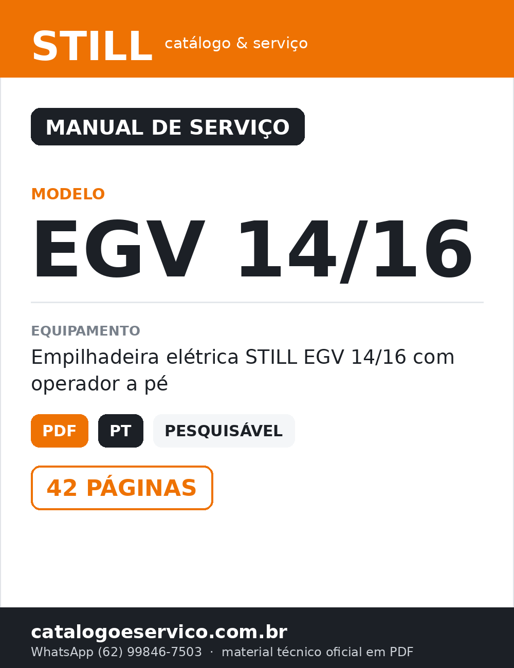 Manual De Oficina Still Egv 14/16 — capa
