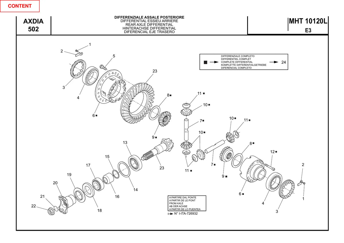 Manitou Manipulador Telescopico MHT10120 — manipulador, vista explodida 3
