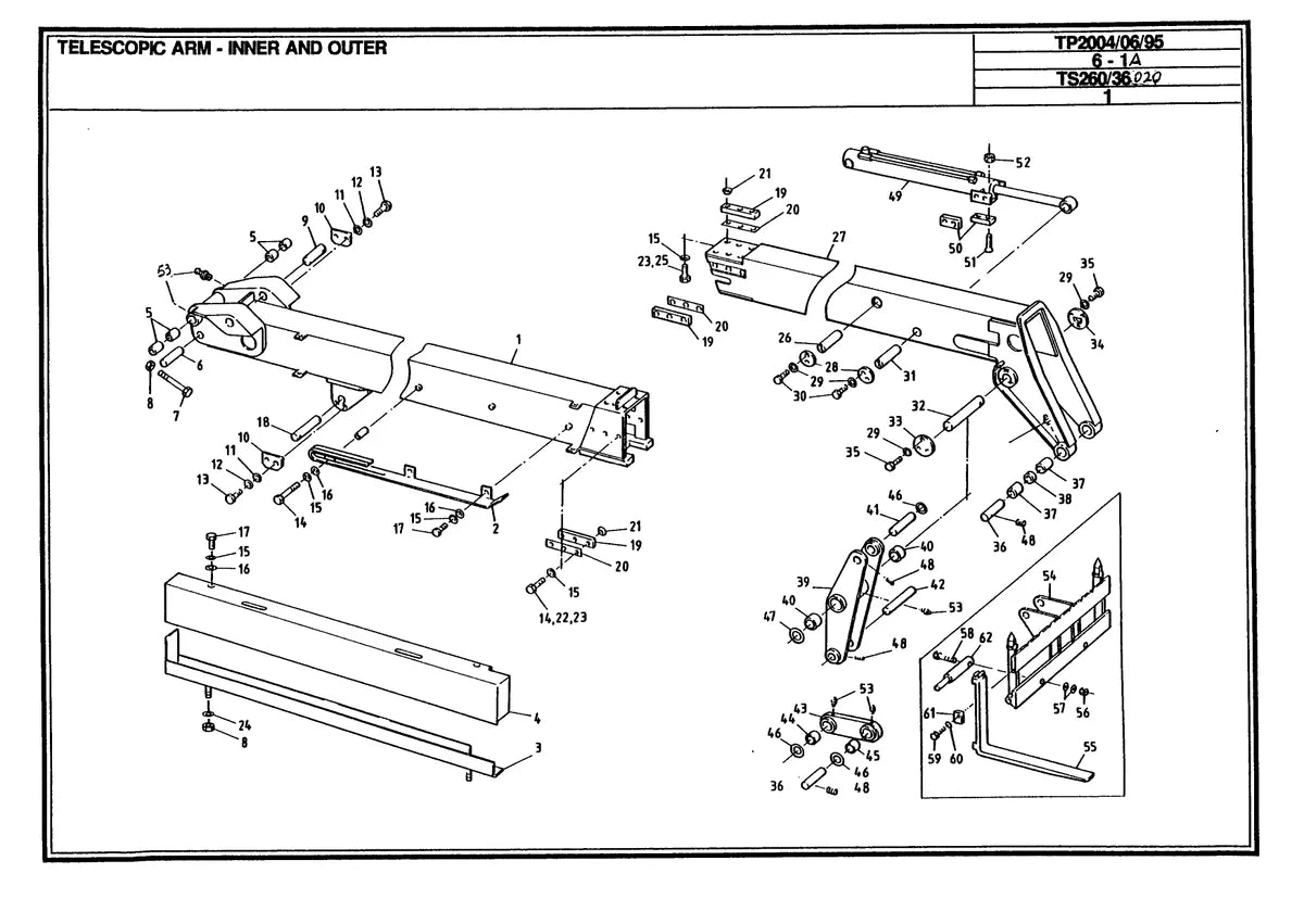 Matbro Manipulador Telescopico TS260 — manipulador, vista explodida 1