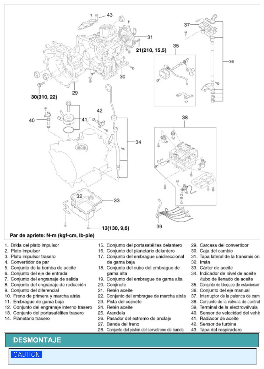 Manual de Serviço Câmbio Automático Hyundai Kia A4CF0 (Espanhol) — página interna 1 do PDF (Manual de Serviço)