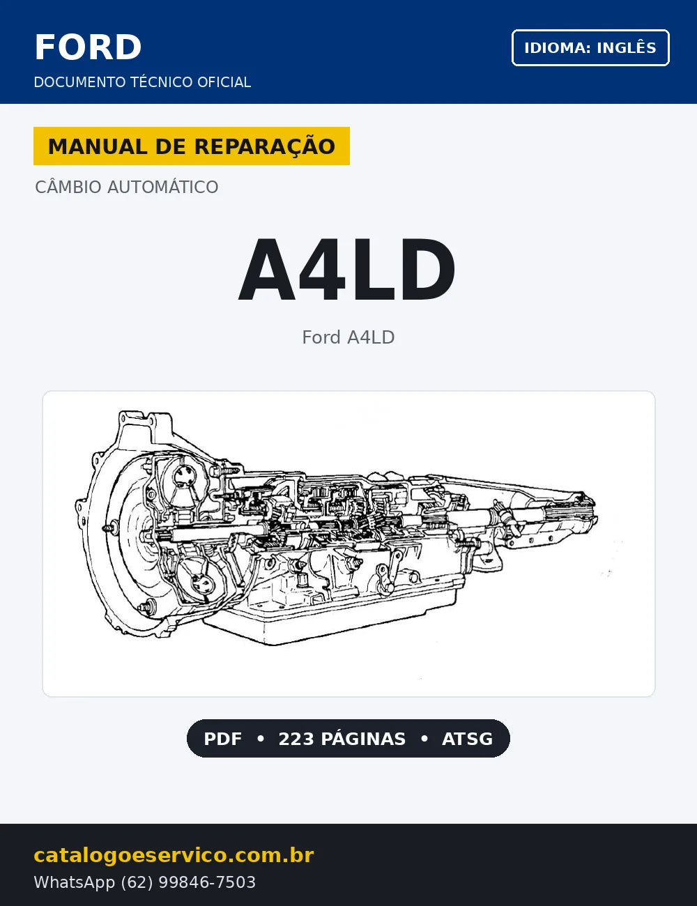 Capa Manual de Reparação Câmbio Automático Ford A4LD