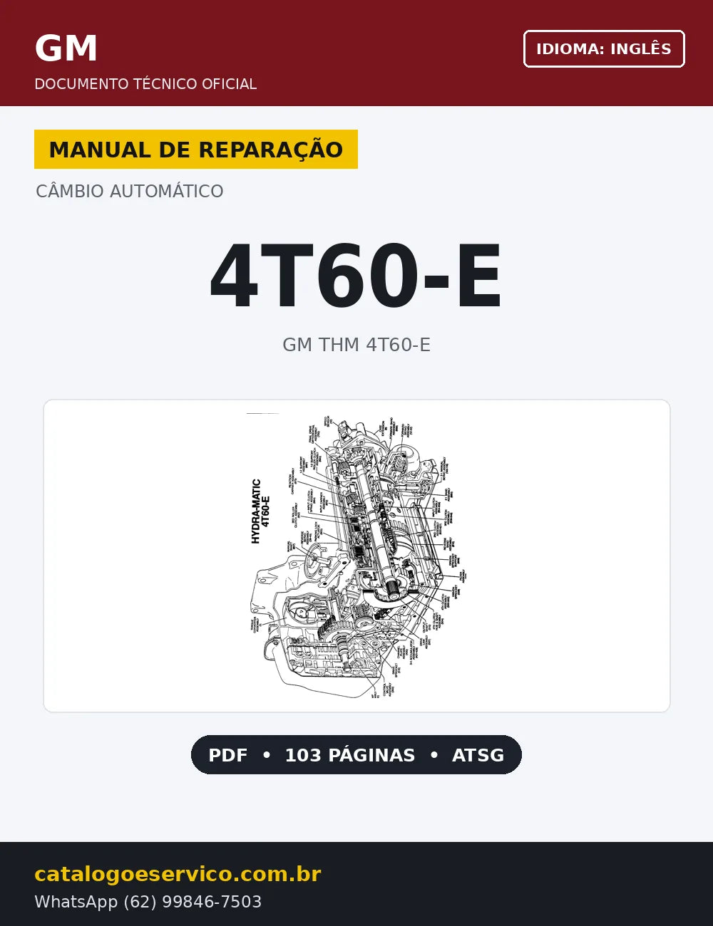 Capa Manual de Reparação Câmbio Automático GM 4T60-E (Inglês)