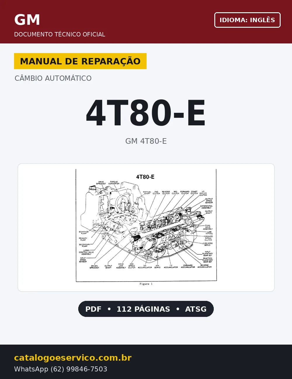 Capa Manual de Reparação Câmbio Automático GM 4T80-E (Inglês)