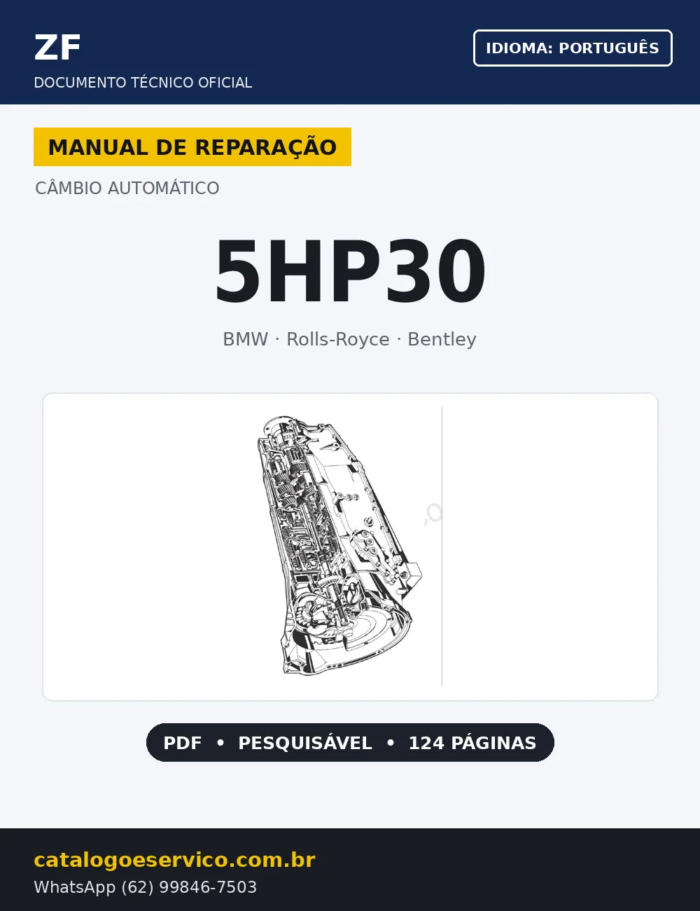 Capa Manual de Reparação Câmbio Automático ZF 5HP30