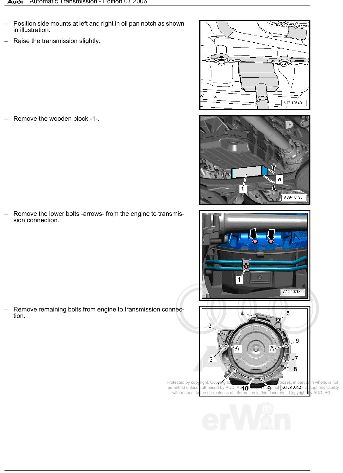 Manual de Reparação Câmbio Automático Audi 0AT (ZF 6HP19) Q7 — página interna 1 do PDF (Manual de Reparação)