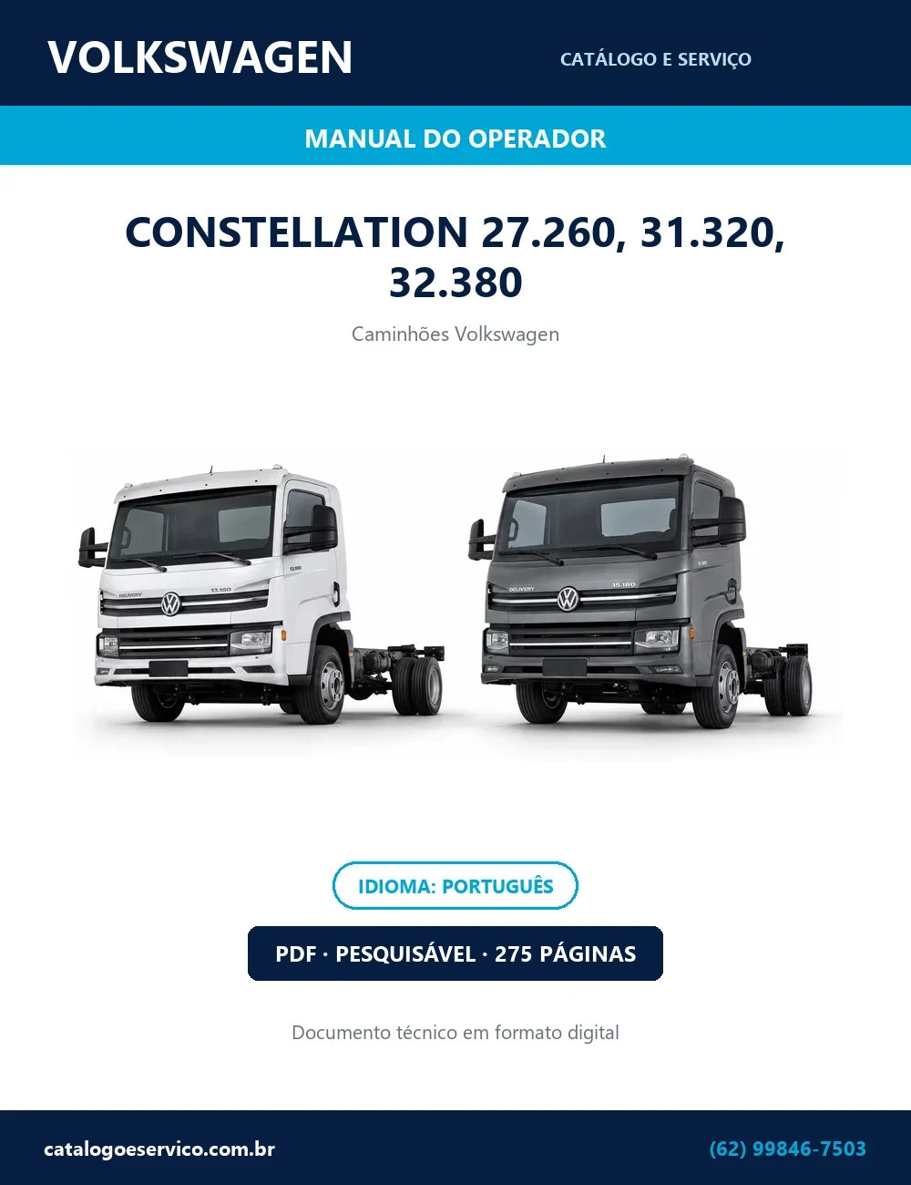 MANUAL DE INSTRUÇÕES DE OPERAÇÃO PDF CONSTELLATION  27.260, 31.320, 32.380 - VOLKSWAGEN