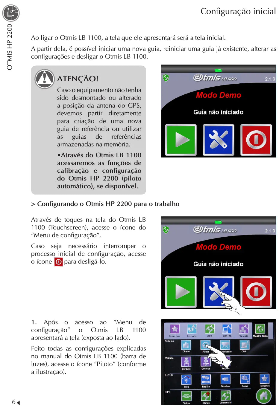 Manual de Instruções Jacto Otmis HP 2200 — amostra 1 de página interna do documento