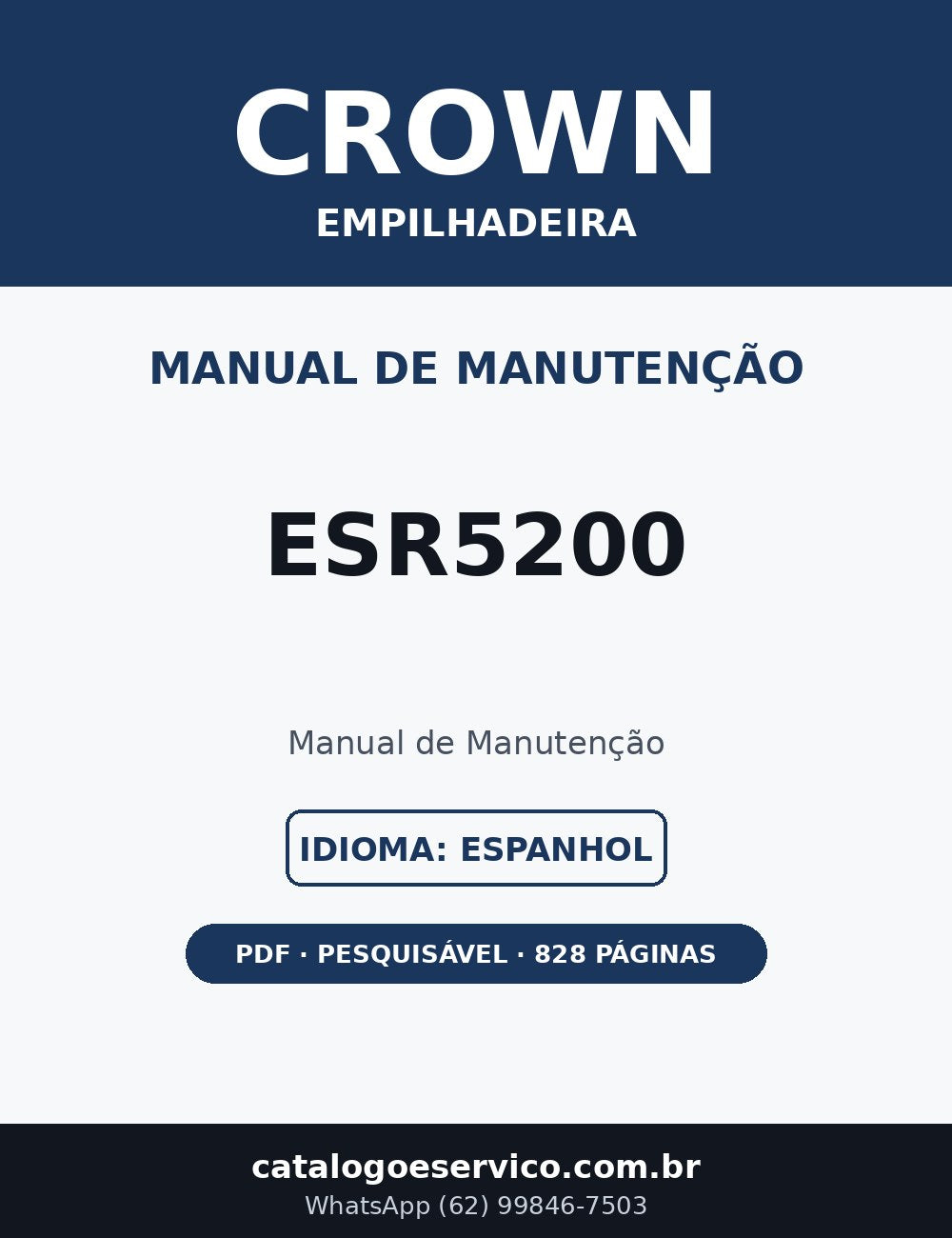 Manual de Manutenção Crown ESR5200 — Empilhadeira (Espanhol)
