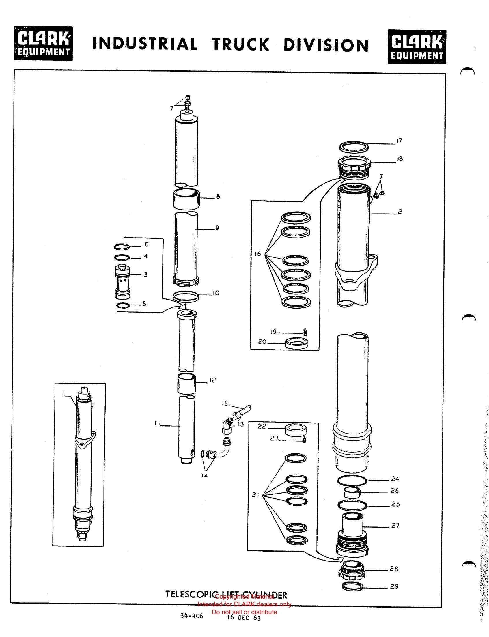 Manual de Manutenção e Peças Empilhadeira Clark Clarklift 60B (Model 1701141) - página interna